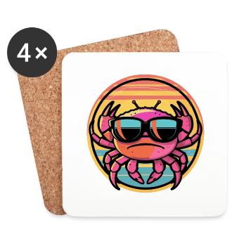 Crab Crab Cool Comic - Coasters (set of 4) - white - Front