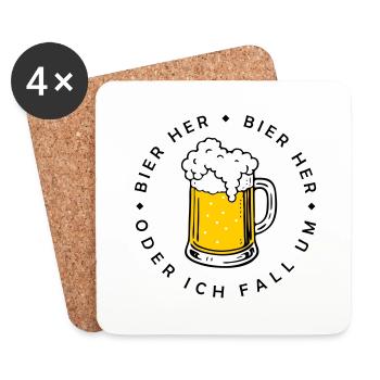 Bees here - Oder ich fall um! - Coasters (set of 4) - white - Front
