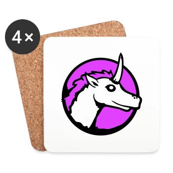 Einhorn Pink Süß Hübsch Freundlich Cartoon Pferd - Untersetzer (4er-Set) - Weiß - Vorne