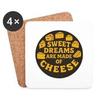 Sweet Dreams Are Made of Cheese - Coasters (set of 4) - white - Front