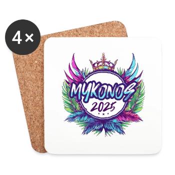 Mykonos 2025 Coloré - Dessous de verre (lot de 4) - blanc - Devant