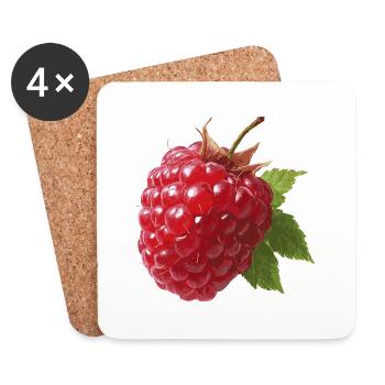 rote Himbeere - Untersetzer (4er-Set) - Weiß - Vorne