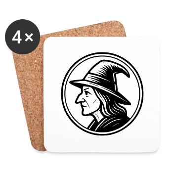 Sorcière - Dessous de verre (lot de 4) - blanc - Devant