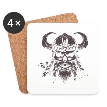 wikinger skull 1 - Untersetzer (4er-Set) - Weiß - Vorne