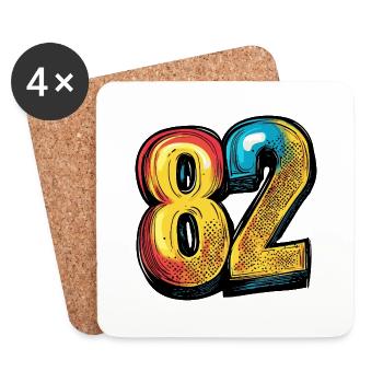 82 Number Comic - Coasters (set of 4) - white - Front