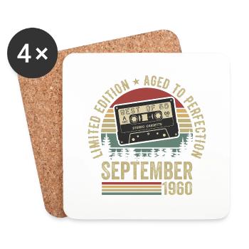 Born in September 1960 Vintage 1960 - Coasters (set of 4) - white - Front