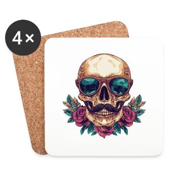 Skeleton Colorful - Coasters (set of 4) - white - Front