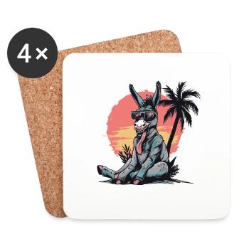 Donkey Summer Holiday - Coasters (set of 4) - white - Front
