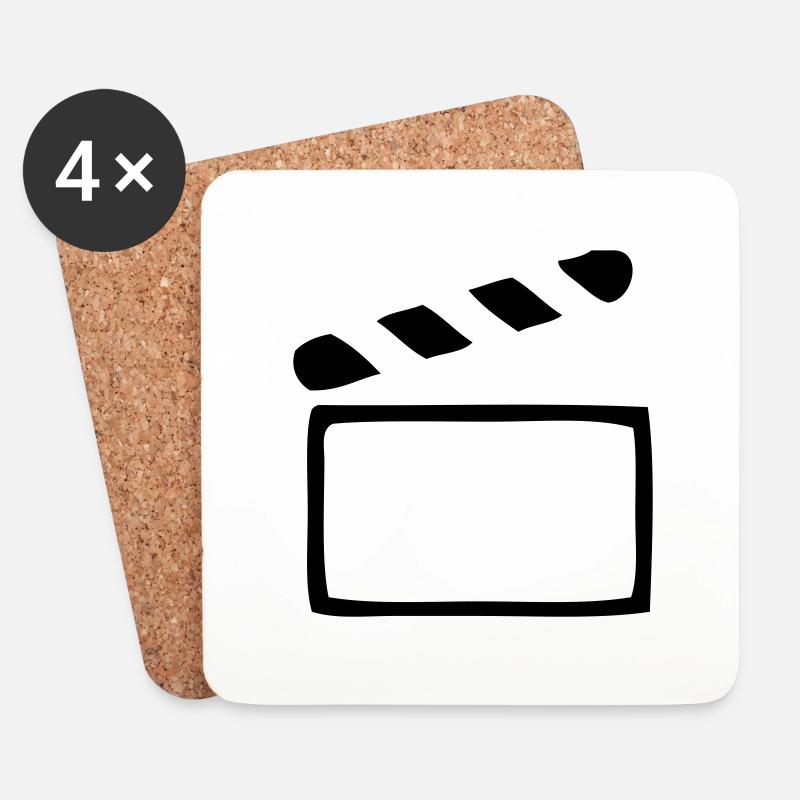 Filmklappe - Kino - Regie - Untersetzer (4er-Set) - Weiß