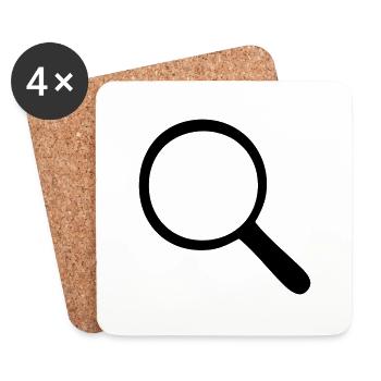 Magnifying glass - magnifier - Coasters (set of 4) - white - Front