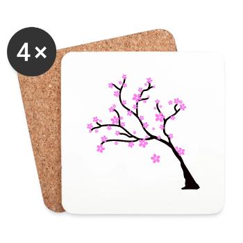 flowering tree - Coasters (set of 4) - white - Front