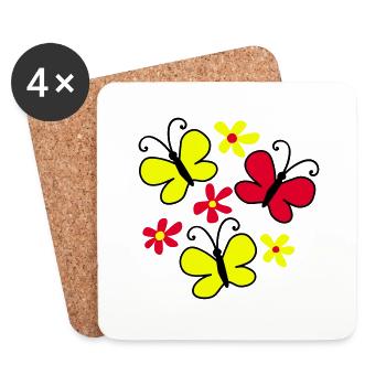butterflies - Untersetzer (4er-Set) - Weiß - Vorne