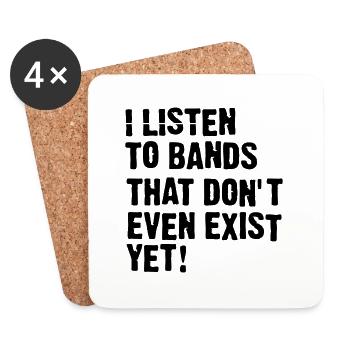 I LISTEN TO BANDS - Coasters (set of 4) - white - Front