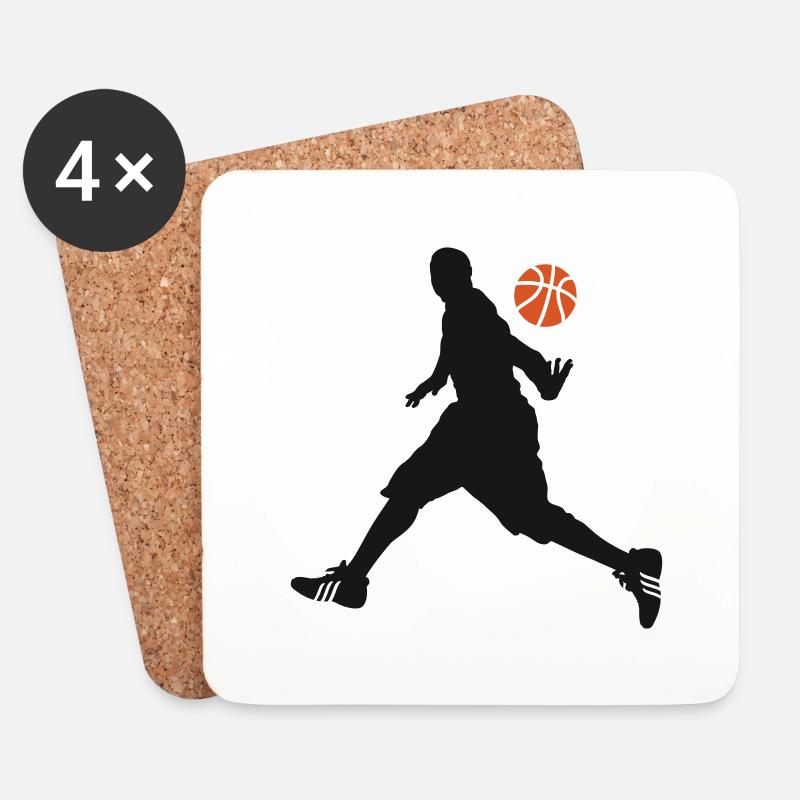 BASKETBALL MOVE SPIELER SILHOUETTE - Untersetzer (4er-Set) - Weiß