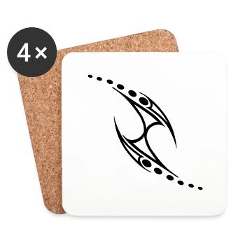 tribal - Dessous de verre (lot de 4) - blanc - Devant