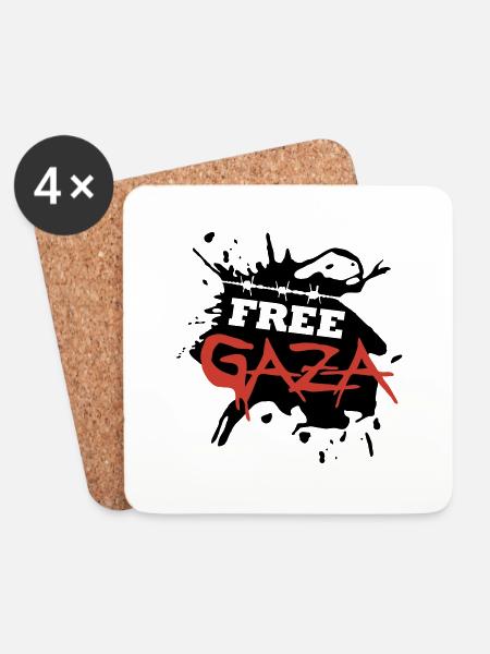 Free Gaza - Coasters (set of 4) - white