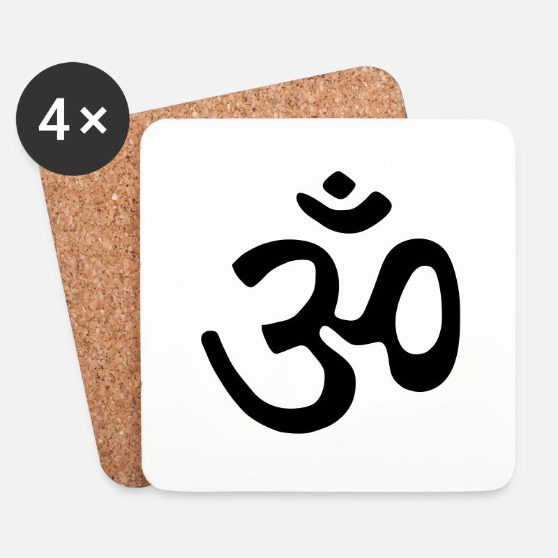 om - Coasters (set of 4) - white
