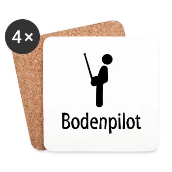 bodenpilot_picto - Untersetzer (4er-Set) - Weiß - Vorne