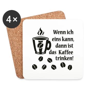 Drinking coffee 1 - Coasters (set of 4) - white - Front