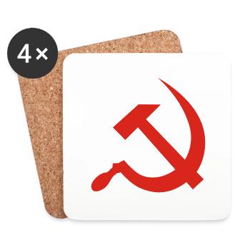hammer and sickle / soviet union / russia - Dessous de verre (lot de 4) - blanc - Devant