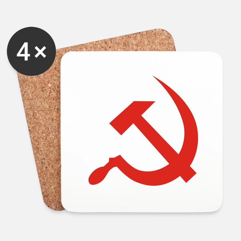 hammer and sickle / soviet union / russia - Untersetzer (4er-Set) - Weiß
