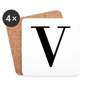 Capital V - Dessous de verre (lot de 4) - blanc - Devant
