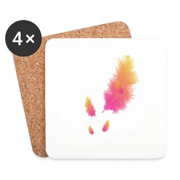 feather - Coasters (set of 4) - white - Front