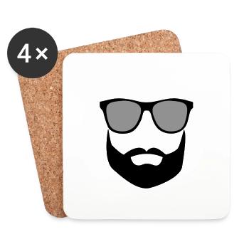 Man with sunglasses - Coasters (set of 4) - white - Front