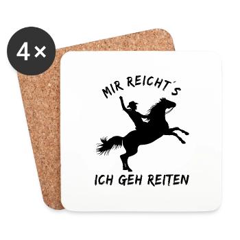 Mir reichts ich geh reiten - Pferdeliebhaber - Untersetzer (4er-Set) - Weiß - Vorne