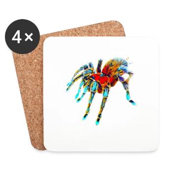 Vogelspinne - Untersetzer (4er-Set) - Weiß - Vorne