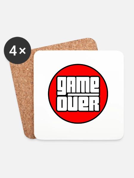 Game Over (Colour) - Coasters (set of 4) - white