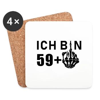Ich bin 59 plus 1 - 60. Geburtstag - Untersetzer (4er-Set) - Weiß - Vorne