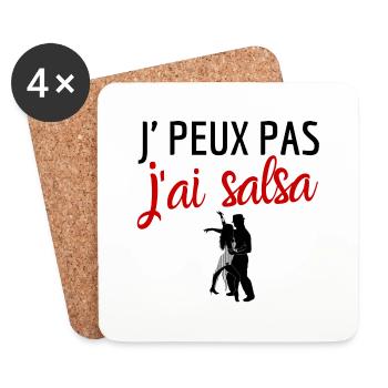 Je peux pas j'ai salsa humour - Dessous de verre (lot de 4) - blanc - Devant