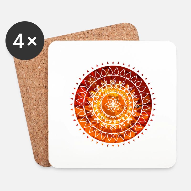 Mandala - Untersetzer (4er-Set) - Weiß