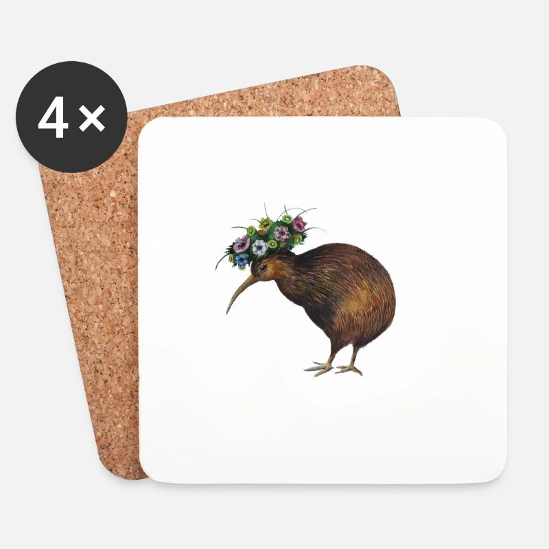 Kiwi - Untersetzer (4er-Set) - Weiß
