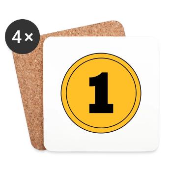 Numéro 1 - Dessous de verre (lot de 4) - blanc - Devant