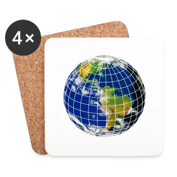 Globe - Dessous de verre (lot de 4) - blanc - Devant