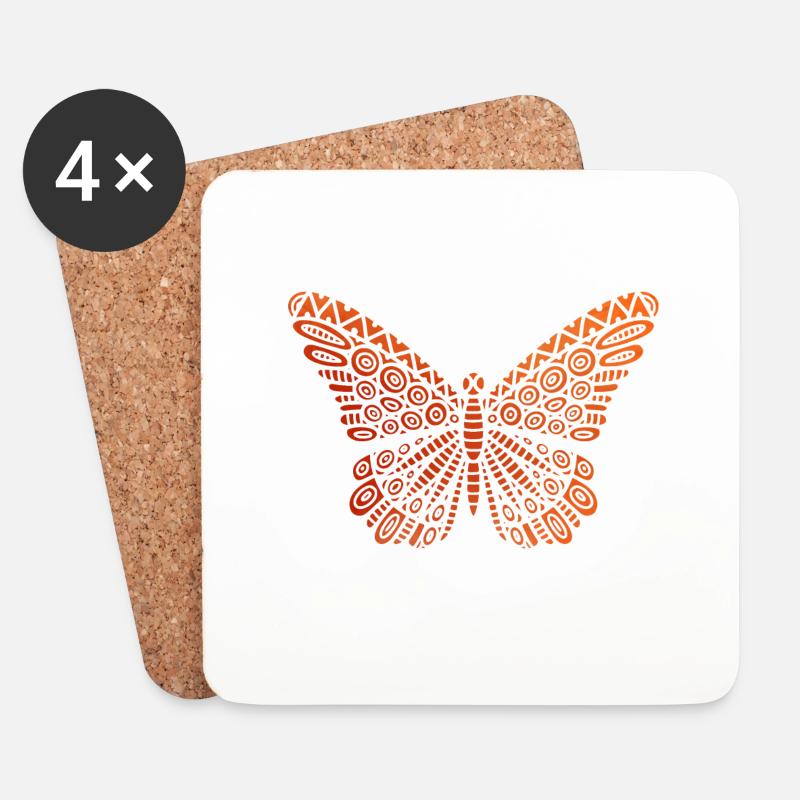 Schmetterling - Untersetzer (4er-Set) - Weiß