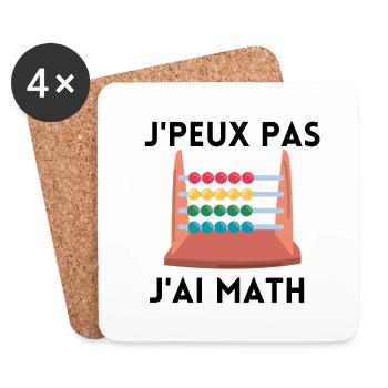 je peux pas j'ai maths - Dessous de verre (lot de 4) - blanc - Devant