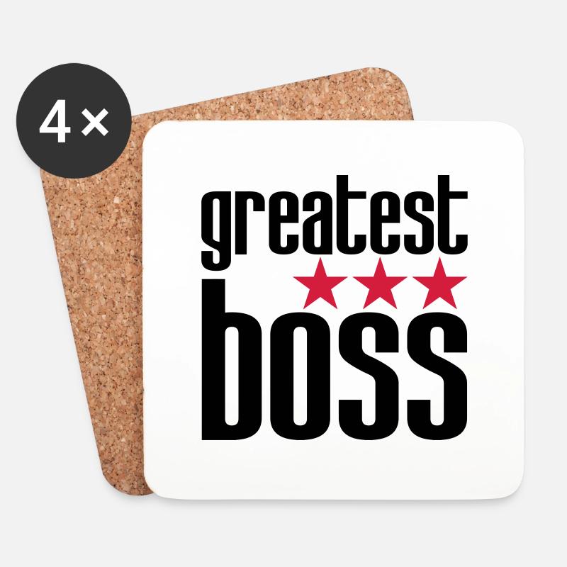 Bester Boss - Untersetzer (4er-Set) - Weiß