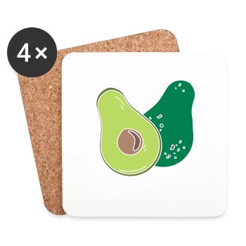 Avocat - Dessous de verre (lot de 4) - blanc - Devant