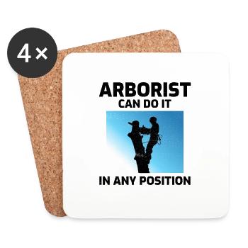 Arborist Tree Surgeon Climber Arboriculture Funny - Coasters (set of 4) - white - Front