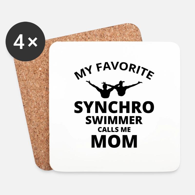 Synchro Schwimmer Synchronschwimmen Mom - Untersetzer (4er-Set) - Weiß