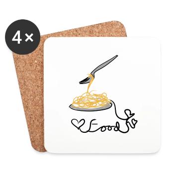 eat spaghetti - Coasters (set of 4) - white - Front