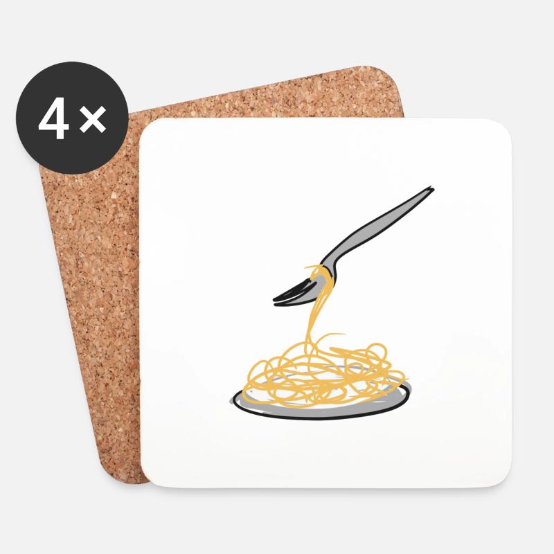 spaghetti symbol - Untersetzer (4er-Set) - Weiß