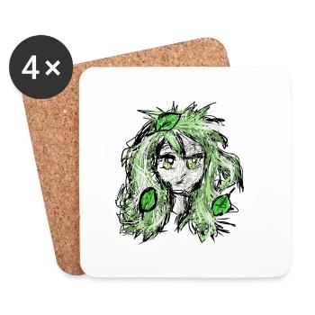 Nature Manga - Coasters (set of 4) - white - Front