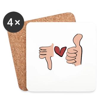 like heart - Coasters (set of 4) - white - Front