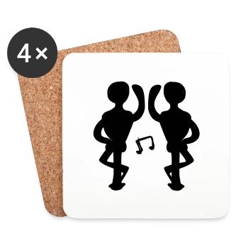 Musique dansante - Dessous de verre (lot de 4) - blanc - Devant