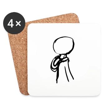 Young figure - Coasters (set of 4) - white - Front