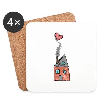 Heart House - Coasters (set of 4) - white - Front